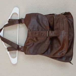 American Eagle brown leather-look backpack hobo bag large